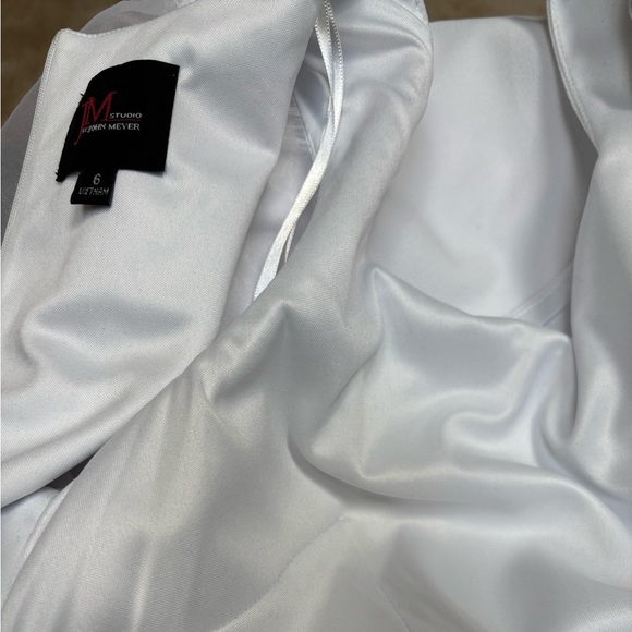 JM STUDIO BY JOHN MEYER Winter White Midi Cocktail Holiday Formal Dress SZ 6 - Picture 12 of 14